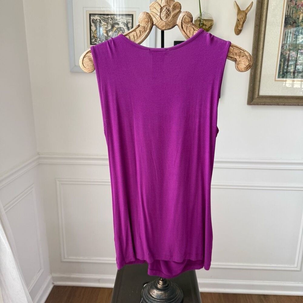 NWT Grace Elements Wild Plum Ruffle Ruched Tank Top L - Picture 4 of 6